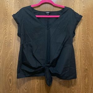SOLD LOCALLY// Cap Sleeve Tie Front Blouse//Express// Size S
